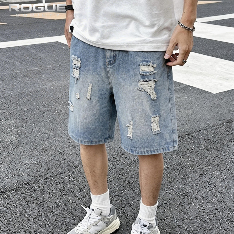 Street Fashion Essentials - Luxury American Men Denim Shorts Distressed