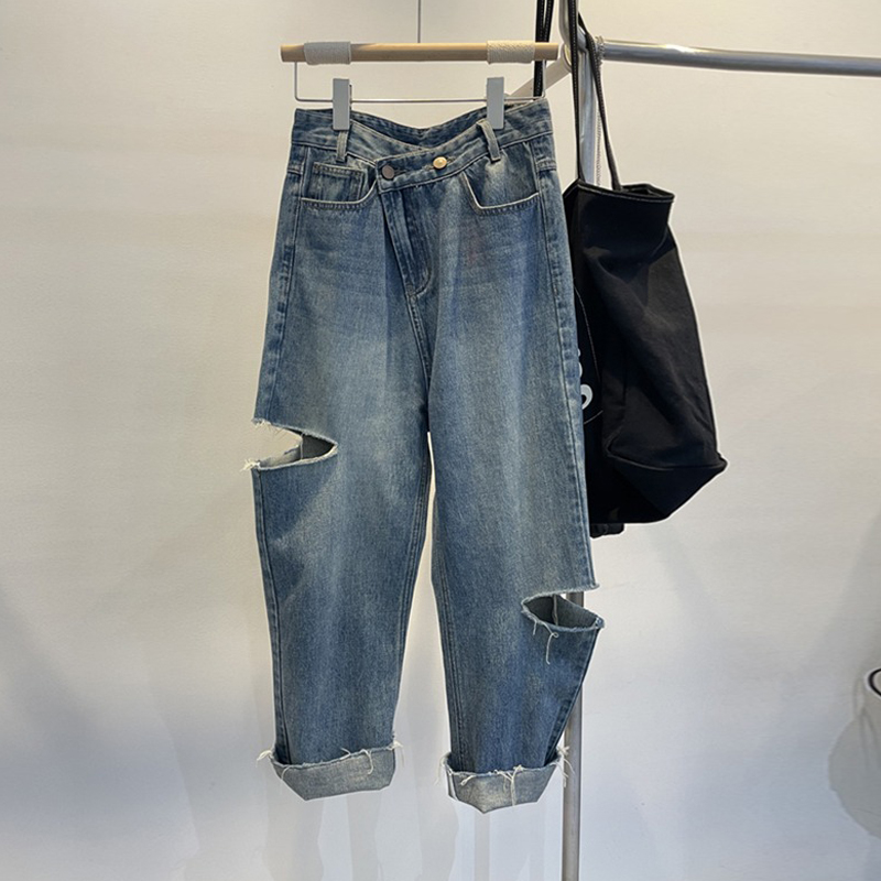 Street Fashion Jeans - Summer Women Ripped Jeans High Waisted