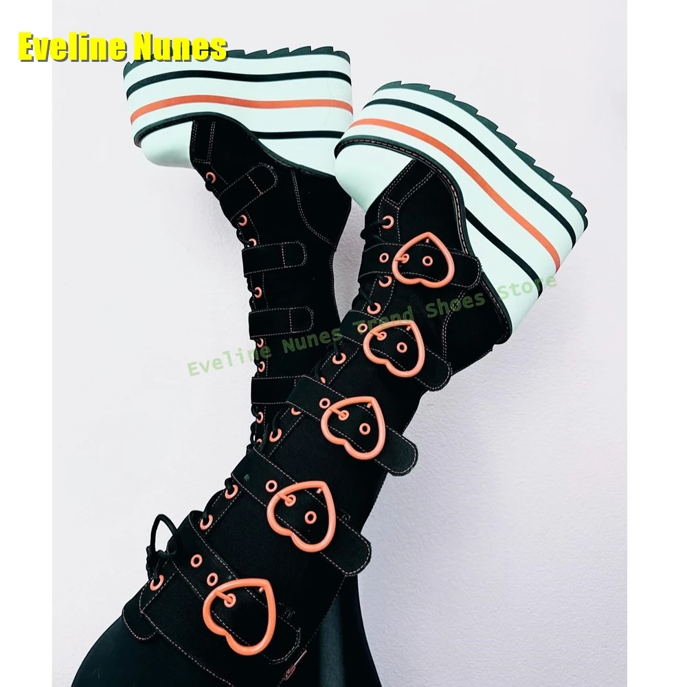 Heart Shaped Buckle Platform B - đánh giá và giá Street Fashion Trend 2025