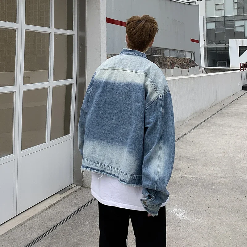 American Retro Hip Pop Raw Edg - đánh giá và giá Street Fashion Jacket Men