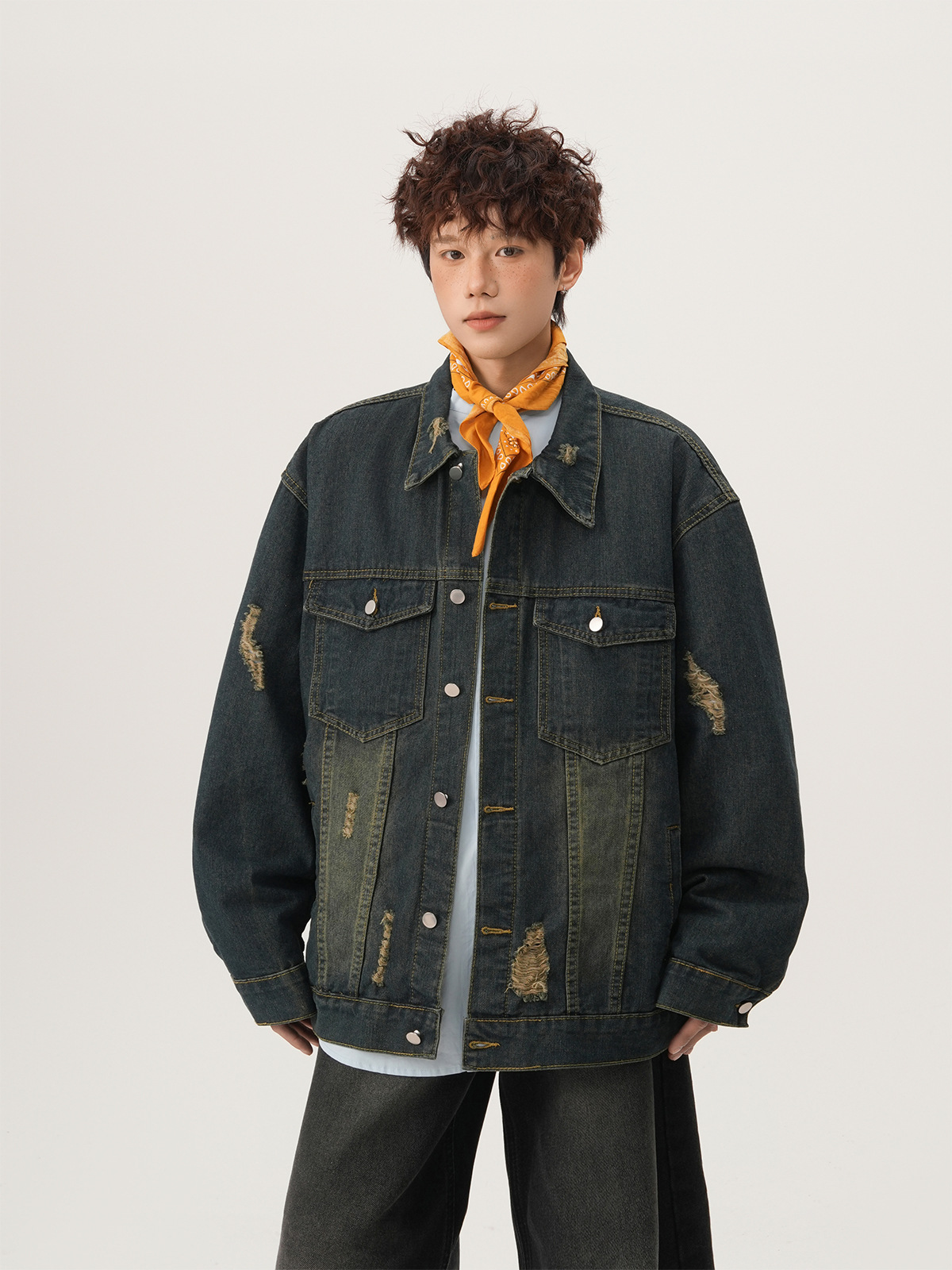 American High Street Ripped De - đánh giá và giá Street Fashion Jacket Men