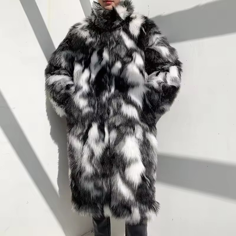 Winter Hip Hop Long Faux Fur C - đánh giá và giá Street Fashion Jacket Men