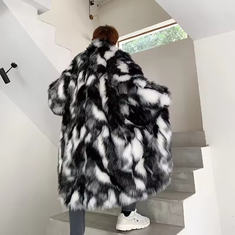 Winter Hip Hop Long Faux Fur C - đánh giá và giá Street Fashion Jacket Men