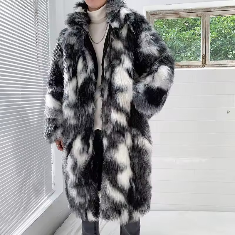 Winter Hip Hop Long Faux Fur C - đánh giá và giá Street Fashion Jacket Men