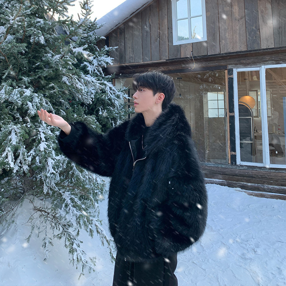 Men Faux Fur Coats Jackets Hoo - đánh giá và giá Street Fashion Jacket Men