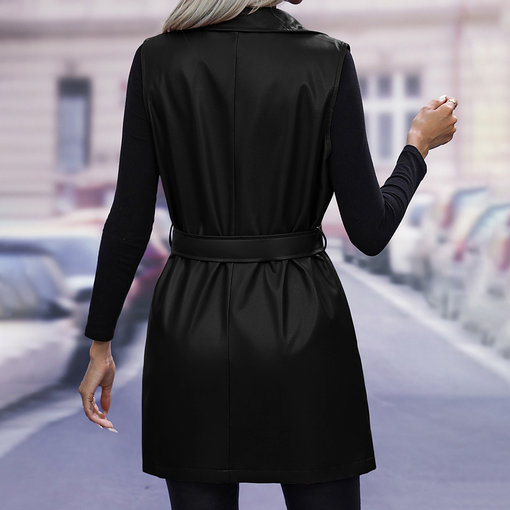 Belted Jacket Women Sleeveless - đánh giá và giá Street Fashion Look
