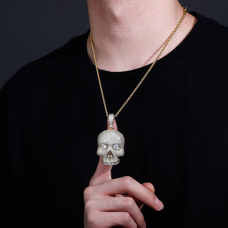 Iced Out Skull Pendant Necklac - đánh giá và giá Fashion Street Singapore
