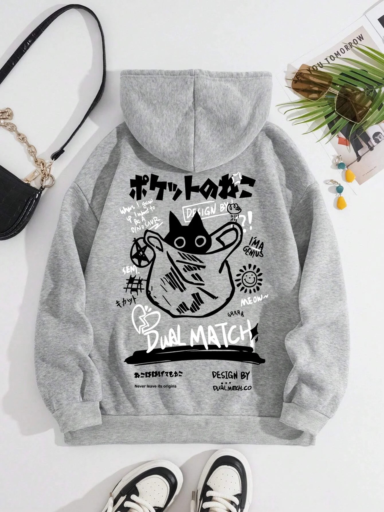 Japan Style Black Cat Hoodie M - đánh giá và giá Street Fashion Of Japan