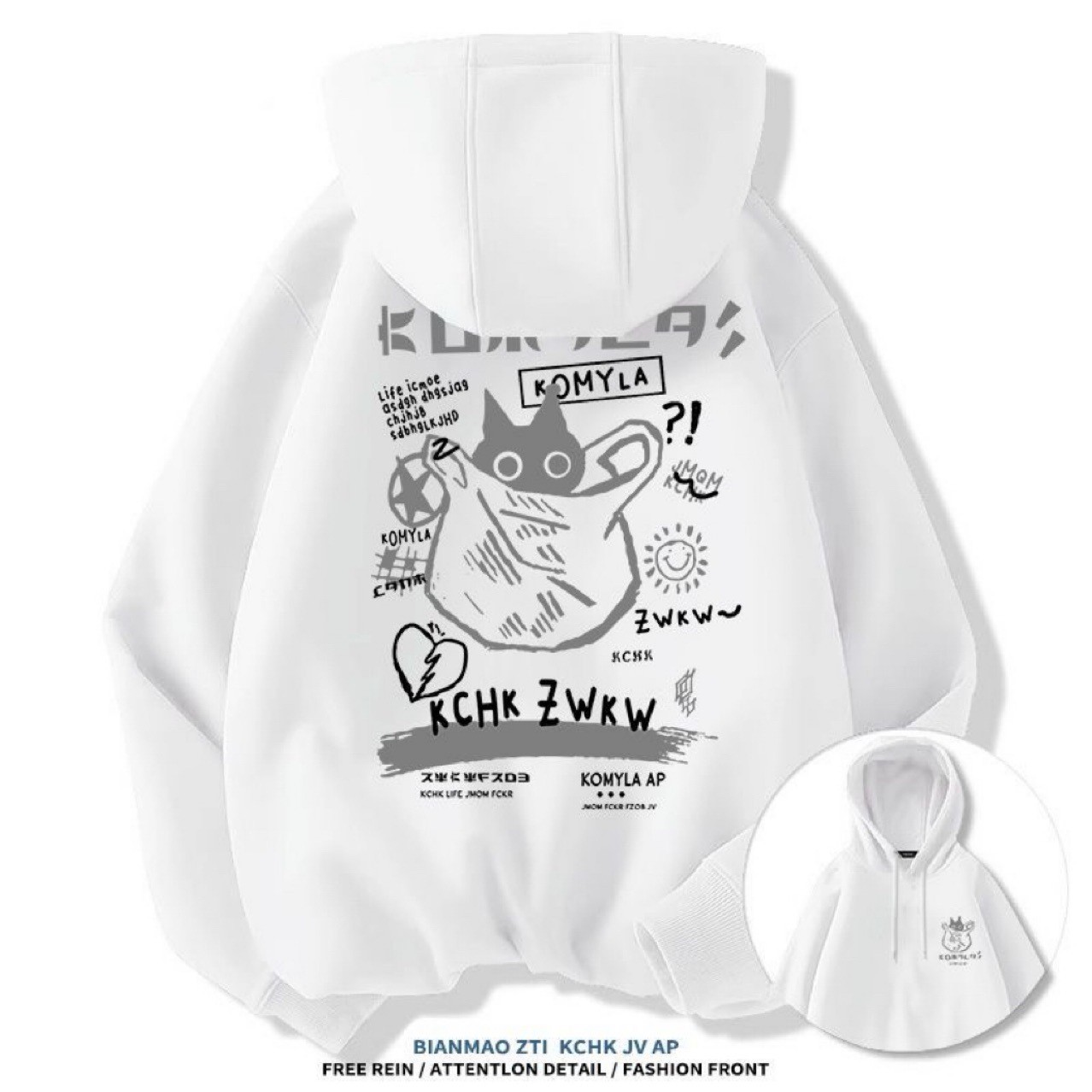 Japan Style Black Cat Hoodie M - đánh giá và giá Street Fashion Of Japan