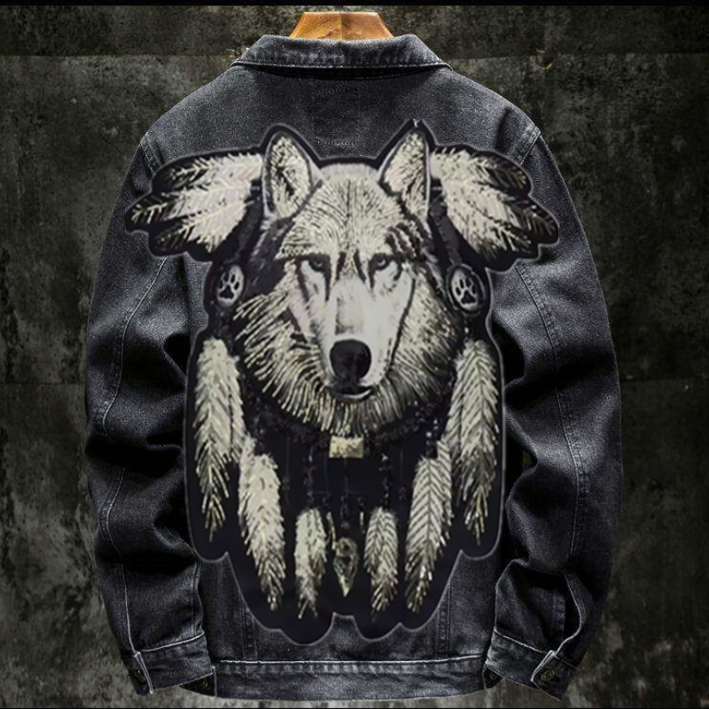 America Vintage Heavy Wolf Emb - đánh giá và giá Street Fashion Jacket Men