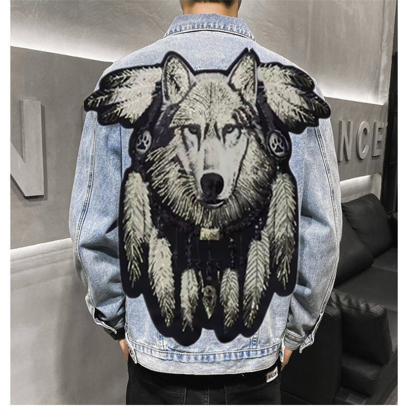 America Vintage Heavy Wolf Emb - đánh giá và giá Street Fashion Jacket Men