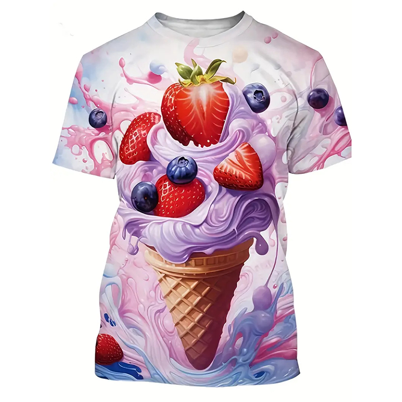 Ice Cream Color Fashion T-shir - đánh giá và giá Street Fashion Trend 2025