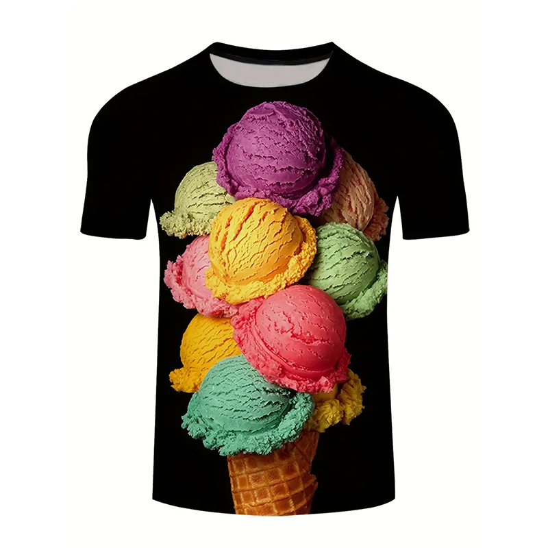 Ice Cream Color Fashion T-shir - đánh giá và giá Street Fashion Trend 2025