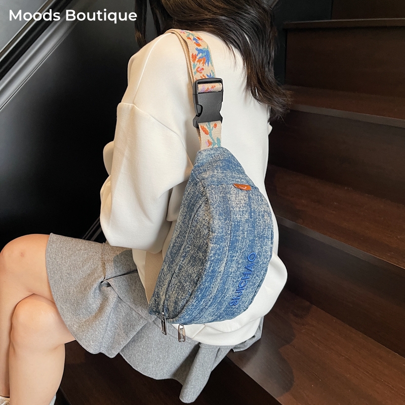 Denim Blue Chest Bags For Wome - đánh giá và giá Street Fashion Trend 2025